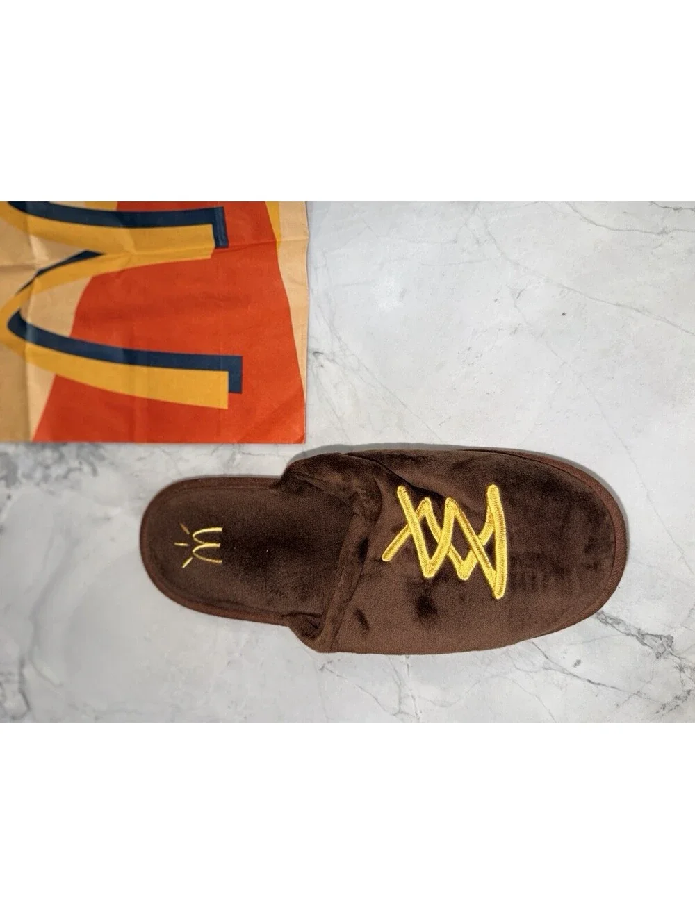 Travis Scott x Mcdonalds CJ House Slippers Brown L/XL Size Sealed factory bag.